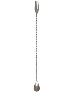 Cocktail Spoon / Lepel RVS + Vork 40cm