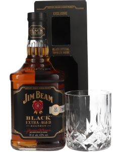 Jim Beam Black Extra Aged + Tumbler Glas